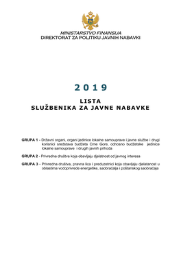 Lista Službenika Za Javne Nabavke