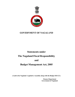 Statements Under the Nagaland Fiscal Responsibility and Budget