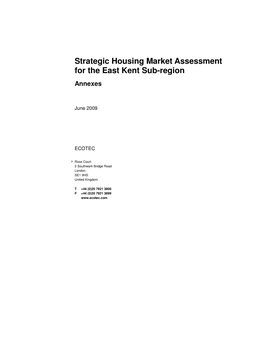 Strategic Housing Market Assessment for the East Kent Sub-Region Annexes