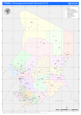 TCHAD : Découpage Administratif (Décembre 2015)