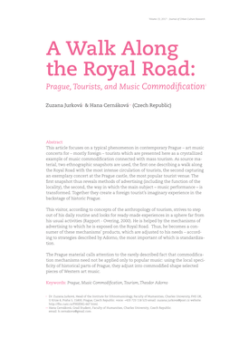 A Walk Along the Royal Road: Prague, Tourists, and Music Commodification1