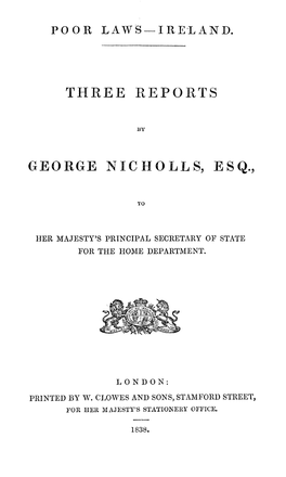 Three Reports George Nicholls, Esq