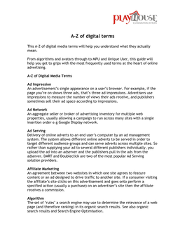 AZ of Digital Terms