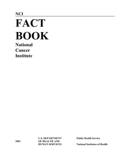 NCI Budget Fact Book for Fiscal Year 2003