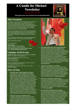 A Candle for Michael Newsletter