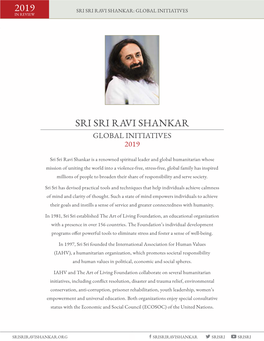 2019 Sri Sri Ravi Shankar: Global Initiatives in Review