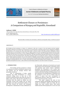 A Comparison of Kangeq and Kapisillit, Greenland