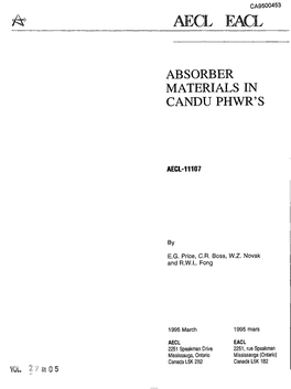 Absorber Materials in Candu Phwr's