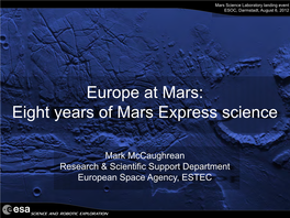 Eight Years of Mars Express Science