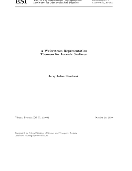 A Weierstrass Representation Theorem for Lorentz Surfaces