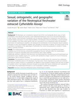 Sexual, Ontogenetic, and Geographic Variation of the Neotropical