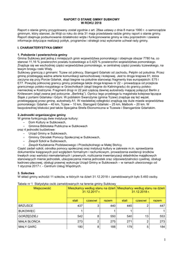 Raport O Stanie Gminy Subkowy W Roku 2018