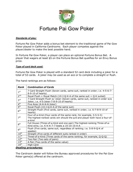 Fortune Pai Gow Poker