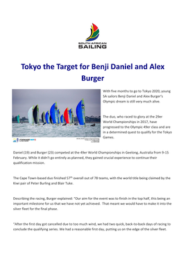 Tokyo the Target for Benji Daniel and Alex Burger