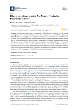 Which Cryptocurrencies Are Mostly Traded in Distressed Times?