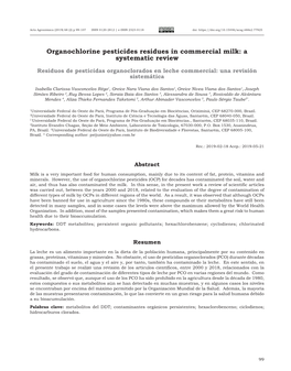 Organochlorine Pesticides Residues in Commercial Milk: a Systematic Review