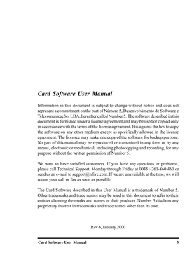 Card Software User Manual