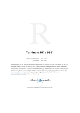 Yoshinoya HD / 9861