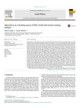 Agriculture As a Funding Source of ISIS: a GIS and Remote Sensing Analysis ⇑ Hadi H