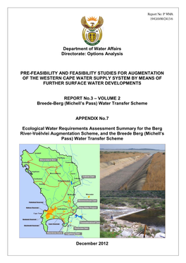 Western Cape Water System Supply Study