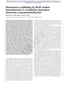 Nucleosome Scaffolding by Brd4 Tandem Bromodomains in Acetylation-Dependent Chromatin Compartmentalization