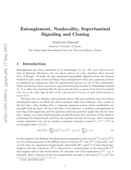 Entanglement, Nonlocality, Superluminal Signaling and Cloning