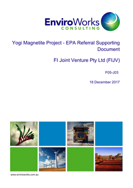 EPA Referral Supporting Document FI Joint Venture Pty Ltd (FIJV)