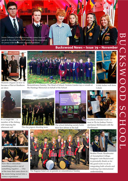 Buckswood News – Issue 79 – November BUCKSWOOD SCHOOL