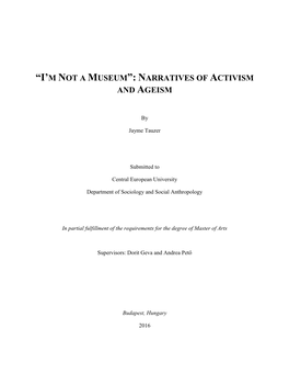 Narratives of Activism and Ageism