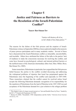 Barriers to Peace in the Israeli-Palestinian Conflict