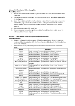 Watsons 7.7 Most Wanted Online Beauty Sale Terms & Conditions