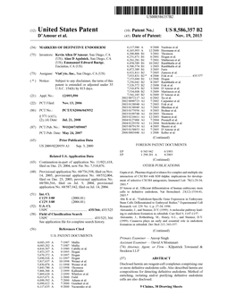 (12) United States Patent (10) Patent No.: US 8,586,357 B2 D'amour Et Al