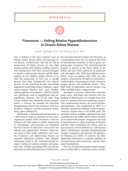 Finerenone — Halting Relative Hyperaldosteronism in Chronic Kidney Disease