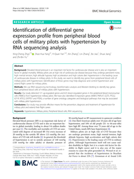 Identification of Differential Gene Expression Profile from Peripheral