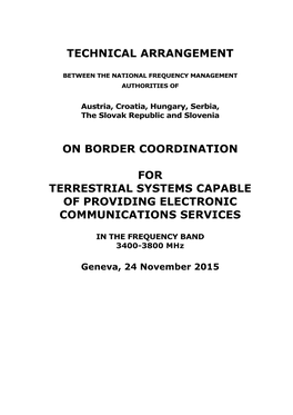 Technical Arrangement on Border Coordination