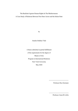 The Backlash Against Human Rights in the Mediterranean: a Case Study of Relations Between Non-State Actors and the Italian State