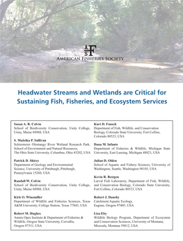 Headwater Streams and Wetlands Are Critical for Sustaining Fish, Fisheries, and Ecosystem Services