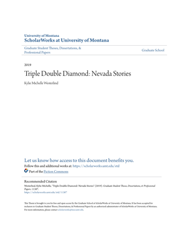 Triple Double Diamond: Nevada Stories Kylie Michelle Westerlind