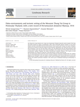 Paleo-Environments and Tectonic Setting of the Mesozoic Thung Yai Group in Peninsular Thailand, with a New Record of Parvamussium Donaiense Mansuy, 1914