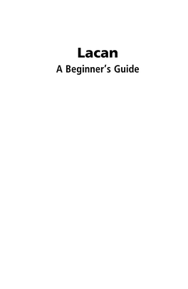 Lacan a Beginner's Guide