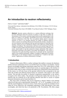 An Introduction to Neutron Reflectometry