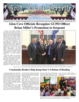 Glen Cove Officials Recognize GCPD Officer Brian Miller's Promotion To