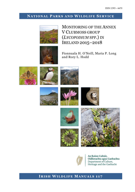 Monitoring of the Annex V Clubmoss Group (Lycopodium Spp.) in Ireland 2015‐2018