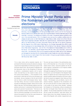 GENERAL ELECTIONS in ROUMANIA 9Th December 2012
