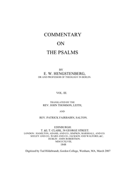 Commentary on the Psalms