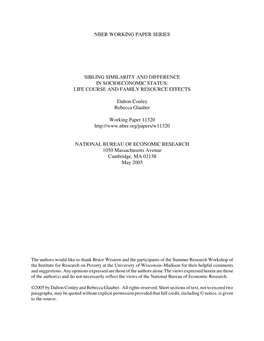 Sibling Similarity and Difference in Socioeconomic Status: Life Course and Family Resource Effects