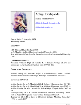 Abhijit Deshpande