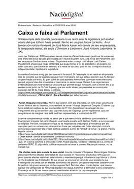 Caixa O Faixa Al Parlament