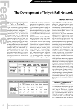 The Development of Tokyo's Rail Network