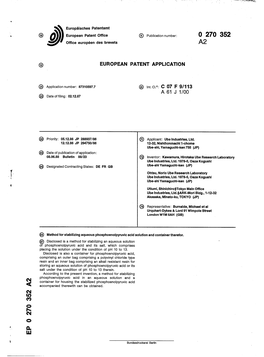 Method for Stabilizing Aqueous Phosphoenolpyruvic Acid Solution and Container Therefor